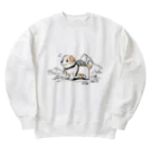 ganeshaのかわいい犬のバックグラウン Heavyweight Crew Neck Sweatshirt