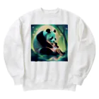 ぱんだ好きの店の月夜のパンダと女の子5 Heavyweight Crew Neck Sweatshirt