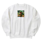 さぷの食べてるワニ Heavyweight Crew Neck Sweatshirt