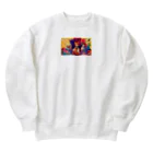 HiroLink's Shopのことわざ物語：鬼に金棒 Heavyweight Crew Neck Sweatshirt