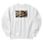 shinjo_irasutoの寝ている可愛いひよこ Heavyweight Crew Neck Sweatshirt