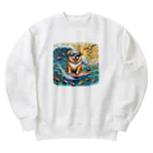 Mizのゆるハウスのサーフィンワンコ Heavyweight Crew Neck Sweatshirt