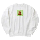 日常の困ったクマ(グリーン) Heavyweight Crew Neck Sweatshirt