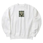 manaco-のクラシックな猫 Heavyweight Crew Neck Sweatshirt