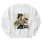 AMERICAN BARのアメコミ風バーテンダー Heavyweight Crew Neck Sweatshirt