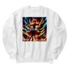 altemaの炎をまとった少女のイラスト Heavyweight Crew Neck Sweatshirt