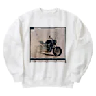 the blue seasonの宇宙と融合するオートバイ：星座とメカニズムの美 Heavyweight Crew Neck Sweatshirt