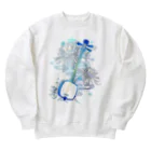 綾錦工房 りこりすの三味線 -雪月花-【月下美人】 Heavyweight Crew Neck Sweatshirt