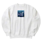 SUZURI56のドット絵ノコギリザメ Heavyweight Crew Neck Sweatshirt