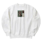 SUZURI56のミドリのたぬき Heavyweight Crew Neck Sweatshirt