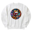 Coco&Mico Companyの冒険のドワーフキャット Tシャツ - 子ども用 Heavyweight Crew Neck Sweatshirt