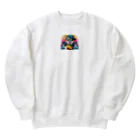 Gokuuchan's Cute Creationsのゴクウちゃんとタコス　time Heavyweight Crew Neck Sweatshirt