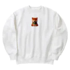 柴楽のフレンドリーな柴犬 Heavyweight Crew Neck Sweatshirt