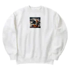 HECreaterの戦闘機と武士 Heavyweight Crew Neck Sweatshirt