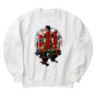 シロクマペンギンの【俳句シリーズ】ガチムチ背中の漢道 Heavyweight Crew Neck Sweatshirt