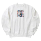 Sakura🌸のアイスクリームを楽しむうさぎ Heavyweight Crew Neck Sweatshirt