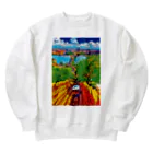 GALLERY misutawoのハンガリー ブダ城ケーブルカーとブダペストの街並み Heavyweight Crew Neck Sweatshirt