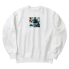 cute in cool shopの可愛いサメのぬいぐるみ Heavyweight Crew Neck Sweatshirt