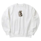 ちもちもの変わった模様のパイドデグーちゃん Heavyweight Crew Neck Sweatshirt