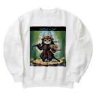 haneko222の甲冑猫太郎(かっちゅうねこたろう) Heavyweight Crew Neck Sweatshirt