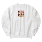 us shopのネコとウサギの戯れ Heavyweight Crew Neck Sweatshirt