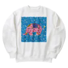 ピンクの象の幸福を呼ぶピンクの象 Heavyweight Crew Neck Sweatshirt