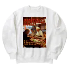 シロクマペンギンの鉄道模型好きの寿司屋の大将 Heavyweight Crew Neck Sweatshirt