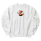 桃の花の歌うキツネの王子さま Heavyweight Crew Neck Sweatshirt