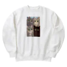 akimi-illustratorのはつねちゃん＆カノンちゃん＆リクちゃん＆ユノちゃんグッズ Heavyweight Crew Neck Sweatshirt