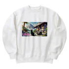 Mia-Alto_Adventure_Storeの時空の旅猫アルトとミアの山間の寺院 Heavyweight Crew Neck Sweatshirt