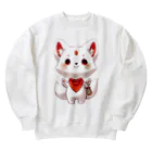 大江戸花火祭りのInari Fox Charm Magic～稲荷の狐5 Heavyweight Crew Neck Sweatshirt