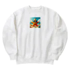 KIglassesのサングラスをかけた笑顔のヒトデ - 海の陽気な仲間！ Heavyweight Crew Neck Sweatshirt