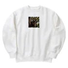 usagimajyoの木登りウサギ Heavyweight Crew Neck Sweatshirt