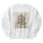 猫と犬のうちの子アート|Kobayashi AiのAmerican Cacher Spaniel | アメリカンコッカースパニエル もふもふ犬シリーズシリーズ　ROYくん Heavyweight Crew Neck Sweatshirt