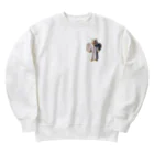 かわいい猫たちのかわいい天使の子猫と悪魔の子猫 Heavyweight Crew Neck Sweatshirt