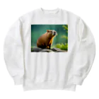 ジャパネットケフィアの可愛いカピバラ Heavyweight Crew Neck Sweatshirt