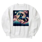 Petensi0303の飛翔する和風馬 Heavyweight Crew Neck Sweatshirt