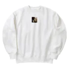 yangjiedaoyuanの外を見ている猫 Heavyweight Crew Neck Sweatshirt