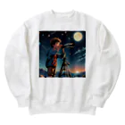 jintan0115の宇宙を夢見る少年 Heavyweight Crew Neck Sweatshirt