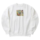 魚好きあつまれ！#かまととちゃん　#かまぼこママの海の花　カイフラワー Heavyweight Crew Neck Sweatshirt