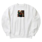 AIおじさんの読書をするおじさん Heavyweight Crew Neck Sweatshirt