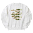 chicodeza by suzuriのヤマメの魚群 Heavyweight Crew Neck Sweatshirt