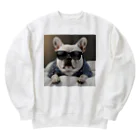 SI-SAAのおやすみBOSS犬 Heavyweight Crew Neck Sweatshirt