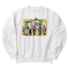 freehandの浮世絵猫のお風呂屋さん Heavyweight Crew Neck Sweatshirt