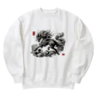 ドラにゃん🐾の麒麟 Heavyweight Crew Neck Sweatshirt