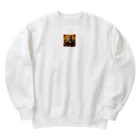 komi39の拳銃を持っている狼の絵 Heavyweight Crew Neck Sweatshirt