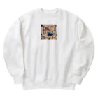 ネコの店のすばしっこい猫 Heavyweight Crew Neck Sweatshirt