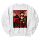 シロクマペンギンの火山の女剣士 Heavyweight Crew Neck Sweatshirt