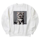 猫は正義♡の甘えん坊な子猫 Heavyweight Crew Neck Sweatshirt