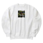 kokin0の水辺を走る犬 dog runnning on the water Heavyweight Crew Neck Sweatshirt